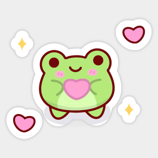 Cute heart frog Sticker